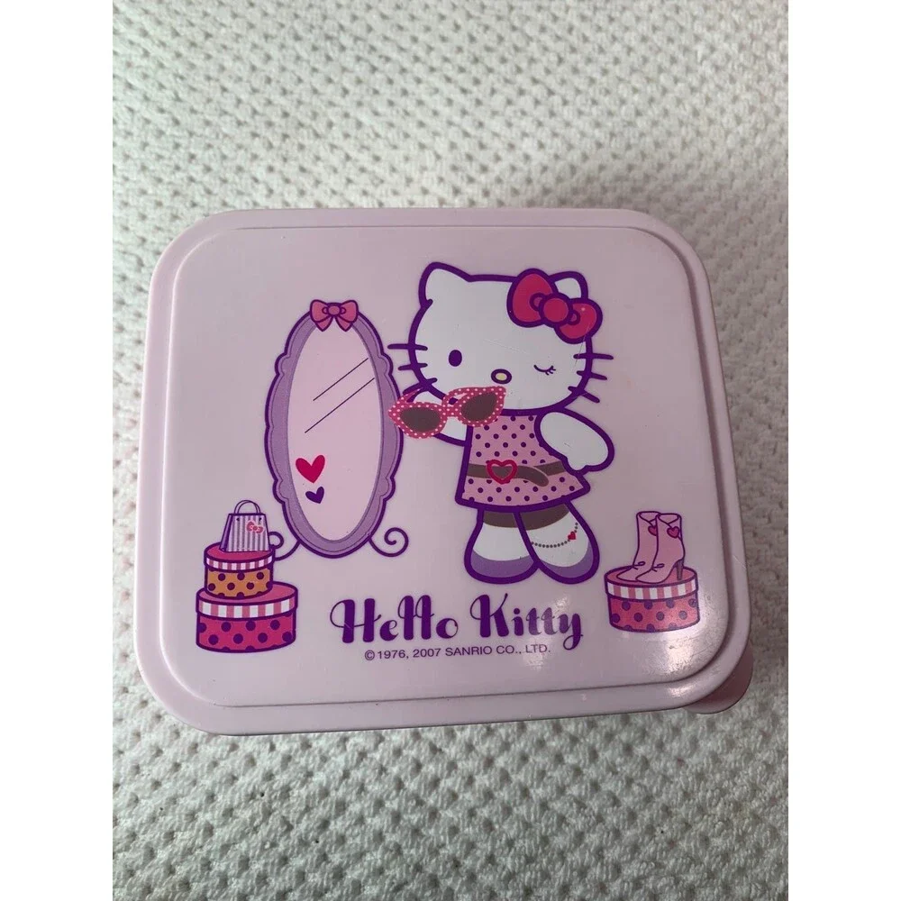 Vintage Pink and Purple Hello Kitty square  snack Box 2007